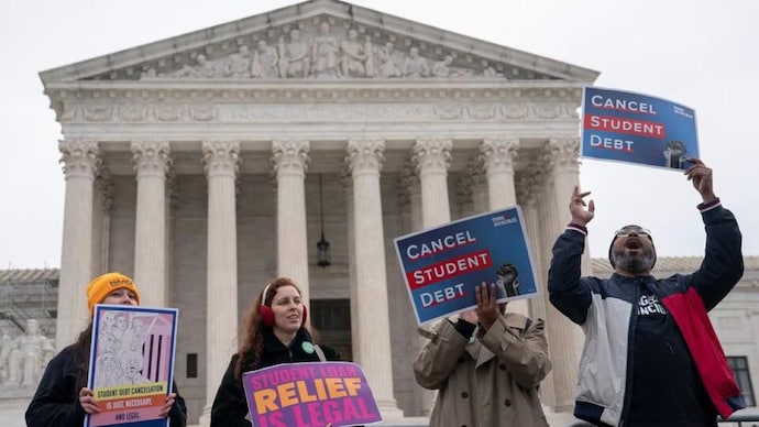 Borrowers in protest over Supreme Court case on student loan debt relief